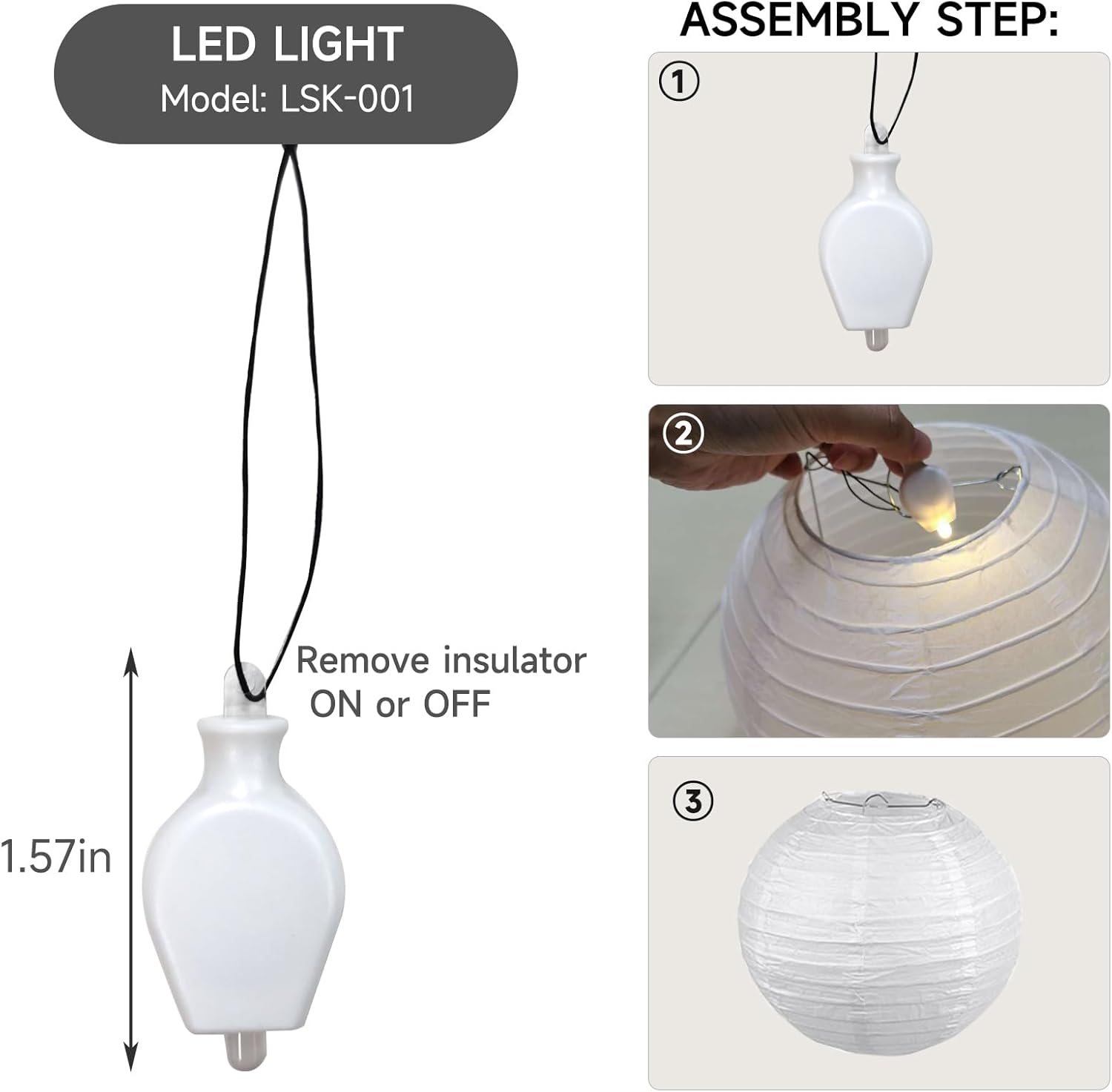 HAUSPROFI Paper Lanterns, 6" 8" 10" 12" Round Paper Lantern with LED Lantern Lights for Indoor and Outdoor Decoration - (Lanterns: 12pcs, Warm White Lights: 12pcs) - Image 3